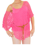 Tunika Shirt Netz Fledermaus Poncho Bluse TOP 3-tlg SET Gr XS-S-M