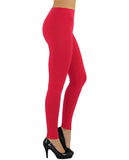 Damen Leggings Leggins lang hoher Bund blickdicht Baumwolle