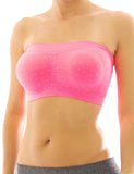 BH Comfort Bustier Top Push up Bra Sport Neon Farben Trägerlos Nieten 605-1