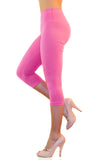Damen Capri 3/4 Leggings Baumwolle hoher Bund Leggins Wäsche