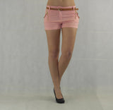Damen Shorts mit Gürtel Hot Pants kurze Hose Bermuda Stretch
