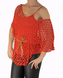 Tunika Shirt Netz Fledermaus Poncho Bluse TOP 3-tlg SET Gr XS-S-M