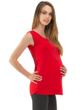 Umstand Shirt Ärmellos Top Tank Tanktop Bluse Reißverschluss