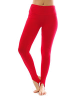 Thermo Fleece hoher Bund mit Steg Leggings Baumwolle Leggins Hose