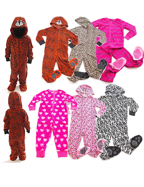 Kinder Schlafanzug warm Animation Jumpsuit Overall Tiere Nachtwäsche Store-21-F