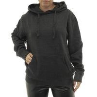 Damen Hoodie warm Vlies Kapuze Pulli Pullover Tasche vorne 7220