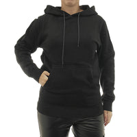 Damen Hoodie warm Vlies Kapuze Pulli Pullover Tasche vorne RN99052