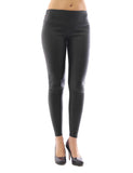 New Leggings lang Lederimitat Treggings wie Kunstleder Matt hoher Bund