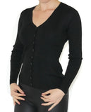 Strickjacke Wolle mit Cashmere Jacke Top Langarm V-Ausschnitt kurz