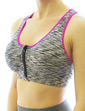 Sport BH Bustiers Comfort Top Shirt Bra Polster Reißverschluss Fitness QZ008