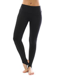 Thermo Leggings hoher Bund hinter Ferse mit Steg Baumwolle Hose