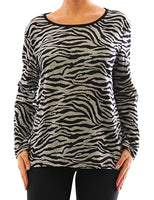 Damen Langarm Shirt Pullover Tiger Muster Bluse Tunika T-Shirt 351