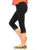 Mädchen Kinder Leggings Leggins Hose Capri 3/4 kurz Spitze Baumwolle hauteng