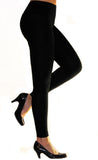Damen Leggings Leggins lang hoher Bund blickdicht Baumwolle
