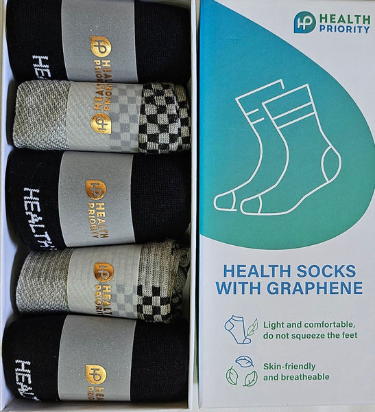 WHIEDA 5 Paar Socken Graphen Lyocell Anionen leicht atmungsaktiv Onesize