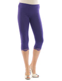 Capri 3/4 Leggings Spitze Baumwolle Damen blickdicht Hose Wäsche