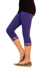 Mädchen Kinder Leggings Leggins Hose Capri 3/4 kurz Spitze Baumwolle hauteng