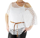 Tunika Shirt Netz Fledermaus Poncho Bluse TOP 3-tlg SET Gr XS-S-M