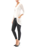 Kardigan Poncho Jacket Jacke lang Tunika Mantel Blouse Top Shirt