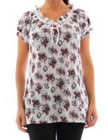 Damen Shirt Stretch T-Shirt Bluse Blumen Muster 520