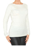 Pullover Glitzer Nieten Top Strick Shirt Bluse Langarm 1506