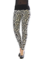 Damen Leggings lang hoher Bund Hose blickdicht Leo Leopard Tier-Muster Leggins