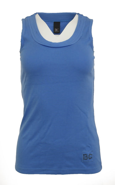 B.C. Damen Shirttop Shirt Top Tanktop ärmellos blau 002542
