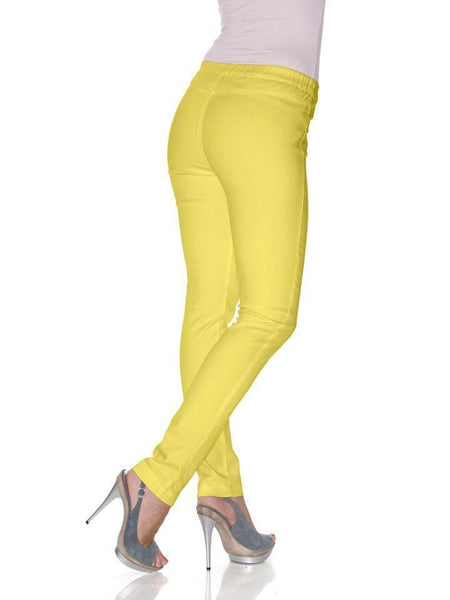 B.C. Damen Jeans-Leggings Hose lang Leggins Röhre Stretch gelb 022084 033795