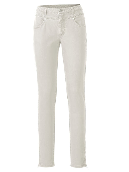 B.C. Damen Color Denim Jeans Hose Chino Stretch Röhre weiß Gr. 42 085299
