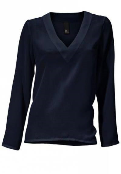 B.C. Damen Schlupfbluse Bluse Shirt langarm Tunika marine Gr. 34 088891