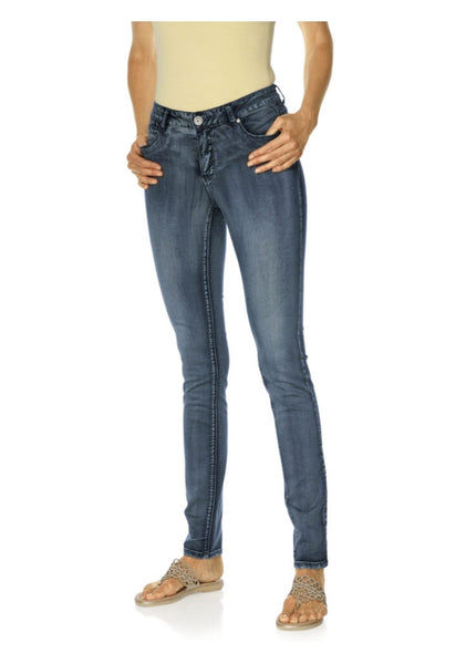 B.C. Damen Skinnyhose Hose Röhre Jeans Skinny Stretch jeansblau Kurzgröße 161467