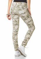AJC Damen Jeans Hose Röhre Camouflage Camo Chino Stretch weiss Gr. 38 305856