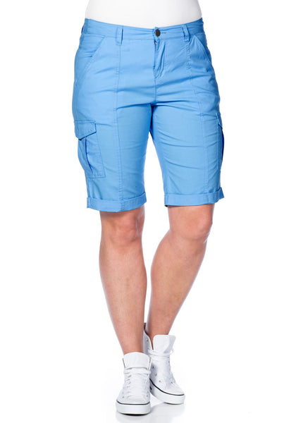 Sheego Damen Bermuda Shorts kurze Hose Stretch hellblau 316137