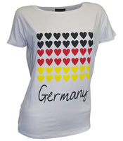 Melrose Damen T-shirt kurzarm mit Herzflagge Germany 33468023