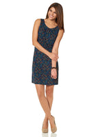 Chillytime Jerseykleid Kleid ärmellos Blumen Muster blau Gr. 32 346960