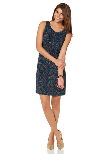 Chillytime Jerseykleid Kleid ärmellos Blumen Muster blau Gr. 32 346960