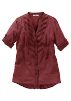 Sheego Damen Bluse 3/4 Arm Knopfleiste Shirt Tunika dunkelrot Gr. 44 388008