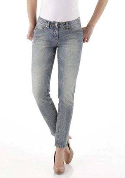 Damen Tamaris 7/8 Jeans Hose Jeanshose Stretch Chino blue bleached 421283