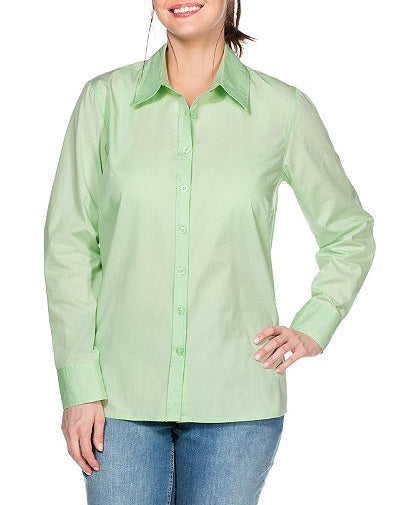 Sheego Damen Bluse langarm Shirt Tunika Knopfleiste grün 540426