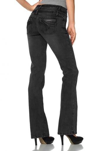 Arizona Damen Jeans Doppelbund Push-up Hose Stretch Denim black used 38 569137