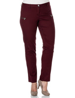 Sheego Damen Stretchhose Hose Stretch Chino Jeans dunkelrot 594935