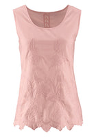 Aniston Damen Blusentop Top Stickerei Shirt Bluse ärmellos rose Gr. 36 615133