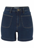 Arizona Damen Jeans Shorts hoher Bund kurze Hose Bermuda Denim Stretch 631034