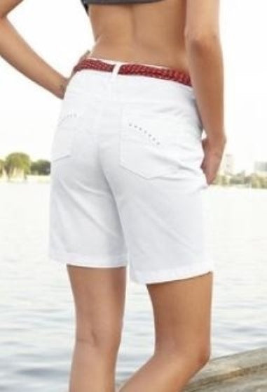 Corley Damen Bermuda Shorts kurze Hose Stretch weiss Gr. 38 656797