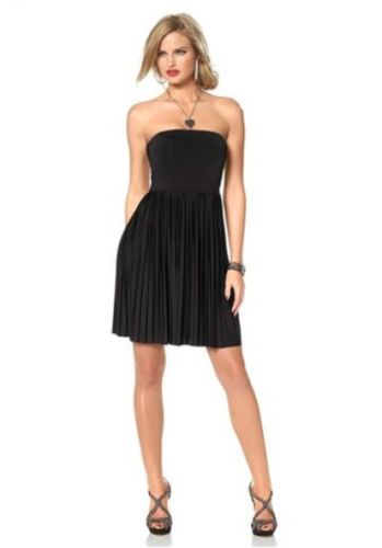Melrose Plisseekleid Bandeau Kleid Plissee Falten Skirt schwarz Gr. 40 759507