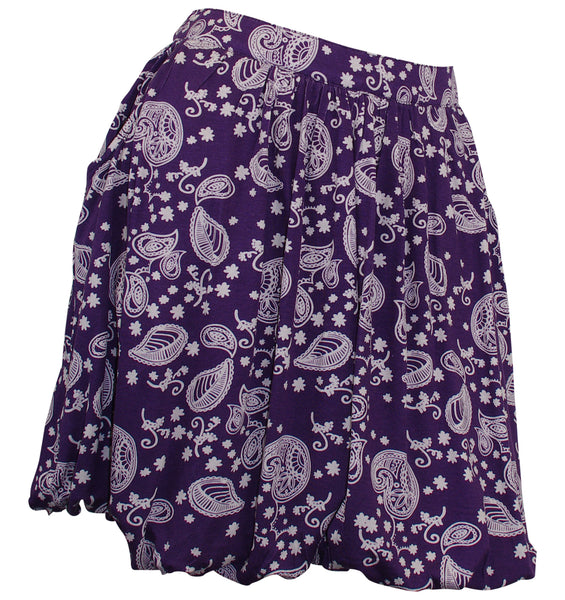 Ballonrock Rock Mini Minirock Paisley Muster Stretch Skirt lila 859099