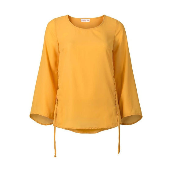 Sheego Damen Tunika Shirt Bluse 3/4 Arm mango Gr. 44 892748