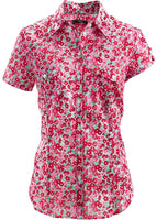BPC Damen Bluse Hemd kurzarm Shirt Blumen-Muster Gr. 36 936003