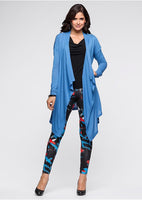 Bodyflirt Damen Shirtjacke lange Jacke Longjacke blau Gr. 32 972085