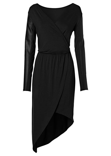 Rainbow Damen Kleid asymmetrisch Wickelkleid Abendkleid schwarz 32/34 972885
